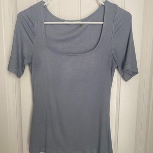 Blue Square Neck Blouse